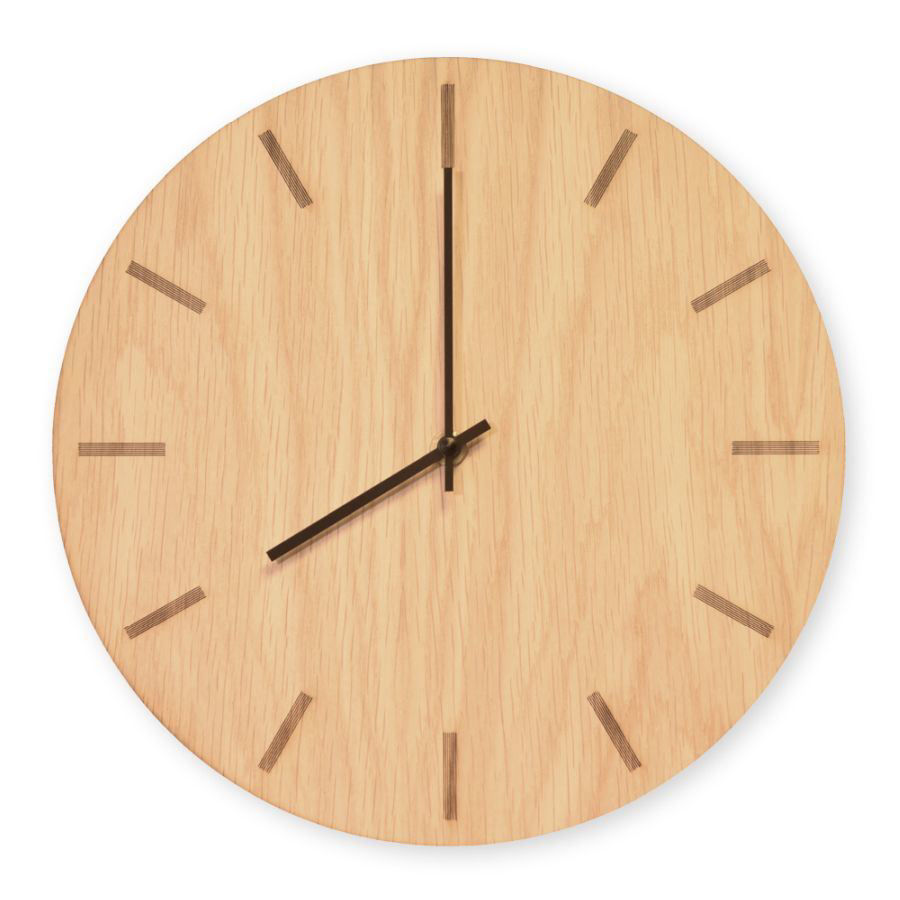 Billede af Hemverk Vægur Ø: 38 cm – Light Oak/Black