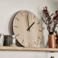 Billede af Hemverk Vægur Ø: 28 cm – Light Oak/Copper