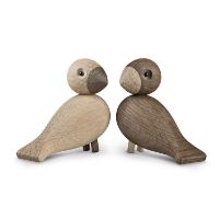 Billede af Kay Bojesen Turtelduer 1 Par H: 9 cm - Eg/ Røget eg