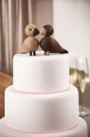 Billede af Kay Bojesen Turtelduer 1 Par H: 9 cm - Eg/ Røget eg