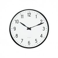 Billede af Arne Jacobsen Station Vægur Ø: 29 cm - Sort/hvid