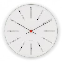 Billede af Arne Jacobsen Bankers Vægur Ø: 48 cm - Hvid/Sort/Rød 