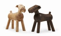 Billede af Kay Bojesen Hund Tim H: 7,5 cm - Røget eg