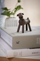 Billede af Kay Bojesen Hund Tim H: 7,5 cm - Røget eg