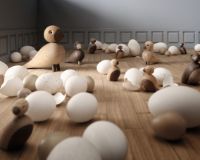 Billede af Kay Bojesen Sangfugl Alfred H: 15 cm - Eg/Røget Eg
