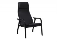 Billede af Swedese Lamino Lænestol SH: 41 cm - Sortbejdset Bøg/Sort Læder