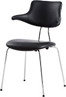 Billede af Vermund Stol VL118 SH: 46 cm - Krom/Sort Sierra Læder