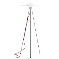 Billede af Piet Hein Sinus 440 Gulvlampe H: 124,9 cm - Opal/Rød Ledning KAMPAGNE TILBUD OUTLET