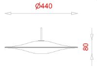 Billede af Piet Hein Sinus 440 Pendel LED 10,5W Ø: 44 cm - Opal/Hvid Ledning