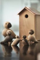 Billede af Kay Bojesen Spurvepar Lille H: 5,5 cm - Eg/røget eg 