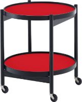 Billede af Brdr. Krüger Bølling Bakkebord m. 2 bakker Ø: 50 cm - Sortmalet Eg/Rød og Sort