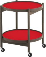 Billede af Brdr. Krüger Bølling Bakkebord m. 2 bakker Ø: 50 cm - Røget Eg Olieret/Rød og Sort
