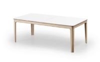 Billede af Skovby SM26 Spisebord inkl. 3 Tillægsplader 101 x 155 cm - Hvid Laminat / Hvidolieret Eg