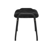 Billede af Swedese Lamino Fodskammel H: 48 cm - Sortbejdset Ask/Sort Fåreskind