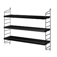 Billede af String Pocket Reol 60x50 cm - Black Stained Ash/Black