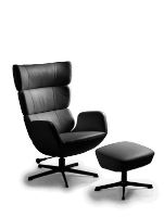 Billede af Conform Turtle Lænestol inkl. Fodskammel SH: 42cm - Sort/Aluminium