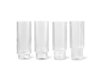 Billede af Ferm Living Ripple Long Drinks Glasses Sæt af 4 stk. Ø: 6 cm - Glas 