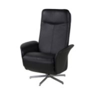 Billede af Mogens Hansen Resto Lænestol Medium SH: 44 cm - Premium Læder / Sort