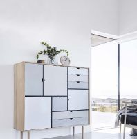 Billede af Andersen Furniture S3 Skænk 132x131 cm - Sort/Flerfarvet front