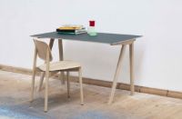 Billede af HAY CPH 90 Desk 130x65x74 cm - Lacquered Solid Oak/Green Linoleum