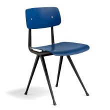 Billede af HAY Result Spisebordsstol SH: 46 cm - Black Powder Coated Steel/Dark Blue Lacquered 