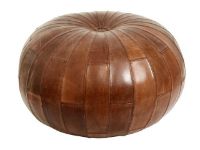 Billede af Nordal Rugby Round Leather Pouf Ø: 71 cm - Antique Brown