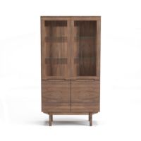 Billede af Skovby Vitrineskab SM307 98 x 182 cm - Olieret Valnød