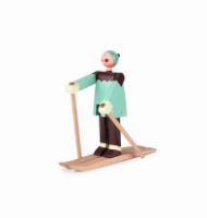 Billede af Kay Bojesen Skiløber Boje Dreng H: 16 cm - Multi/Bøg