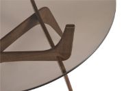 Billede af Brdr. Krüger Triiio Sofabord Ø: 90 cm - Olieret Valnød/Bronze Glas