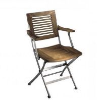 Billede af Kircodan Espresso Mini Klapstol SH: 45 cm - Rustfri Stål / Teak 