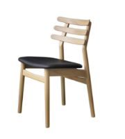 Billede af FDB Møbler J48 Stol Poul M. Volther Siddehøjde: 46 cm - Eg/Sort Læder