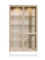 Billede af Skovby SM452 Vitrineskab 100x162 cm - Hvidolieret eg/Grå