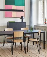 Billede af HAY T12 Table 250x95 cm - Black Powder Coated Aluminium/Black Linoleum