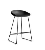 Billede af HAY AAS 38 Bar Chair Low SH: 64 cm - Black Powder Coated Steel/Black 