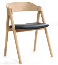 Billede af Findahl by Hammel METTE Spisebordsstol SH: 45 cm - Sæbebehandlet Eg/Sort Sydney Læder