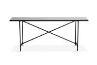 Billede af HANDVÄRK FURNITURE Konsolbord L: 184 D: 46 H: 74 cm - Sort Stel / Hvid Marmor