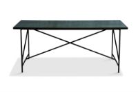 Billede af HANDVÄRK FURNITURE Spisebord 185 185x96 cm - Sort Stel/Grøn Marmor