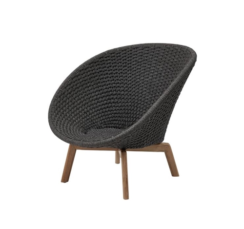 Billede af Cane-line Outdoor Peacock Loungestol SH: 34 cm - Teak / Dark Grey 