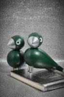 Billede af Kay Bojesen Sangfugl Georg H: 15,5 cm - Grøn/Sølv