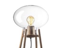 Billede af FDB Møbler U5 Hiti Gulvlampe m. Sort Ledning H: 124 cm - Lakeret Valnød/Opal Glas