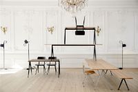 Billede af HAY Pyramid Bench 12 L: 190 cm - Black Steel Base/Clear Lacquered Oak