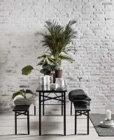 Billede af Nordal Havesæt Med Bord og Bænke 160x60 cm - Sort 