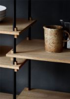 Billede af Moebe Shelving System Low/Double 85x162 cm - Oak/Black