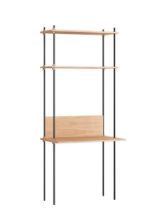 Billede af Moebe Shelving System Desk Tall 200x85 cm - Oak/Black