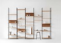 Billede af Moebe Shelving System Desk Tall 200x85 cm - Oak/Black