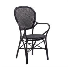 Billede af Sika-Design Rossini Stol m. Armlæn SH: 45 cm - Black 