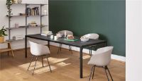 Billede af HAY T12 Table 160x80 cm - Black Powder Coated Aluminium/Black Linoleum