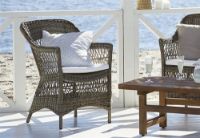 Billede af Sika-Design Charlot Exterior Havestol inkl. Hynde SH: 46 cm - Antique Grey/CY101 White 