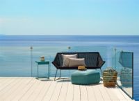 Billede af Cane-line Outdoor Divine Fodskammel 55x55 cm - Turquoise