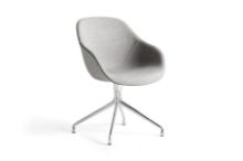 Billede af HAY AAC121 About a Chair Spisebordsstol Polstret SH: 47,5 cm - Polished Aluminium/Remix 133